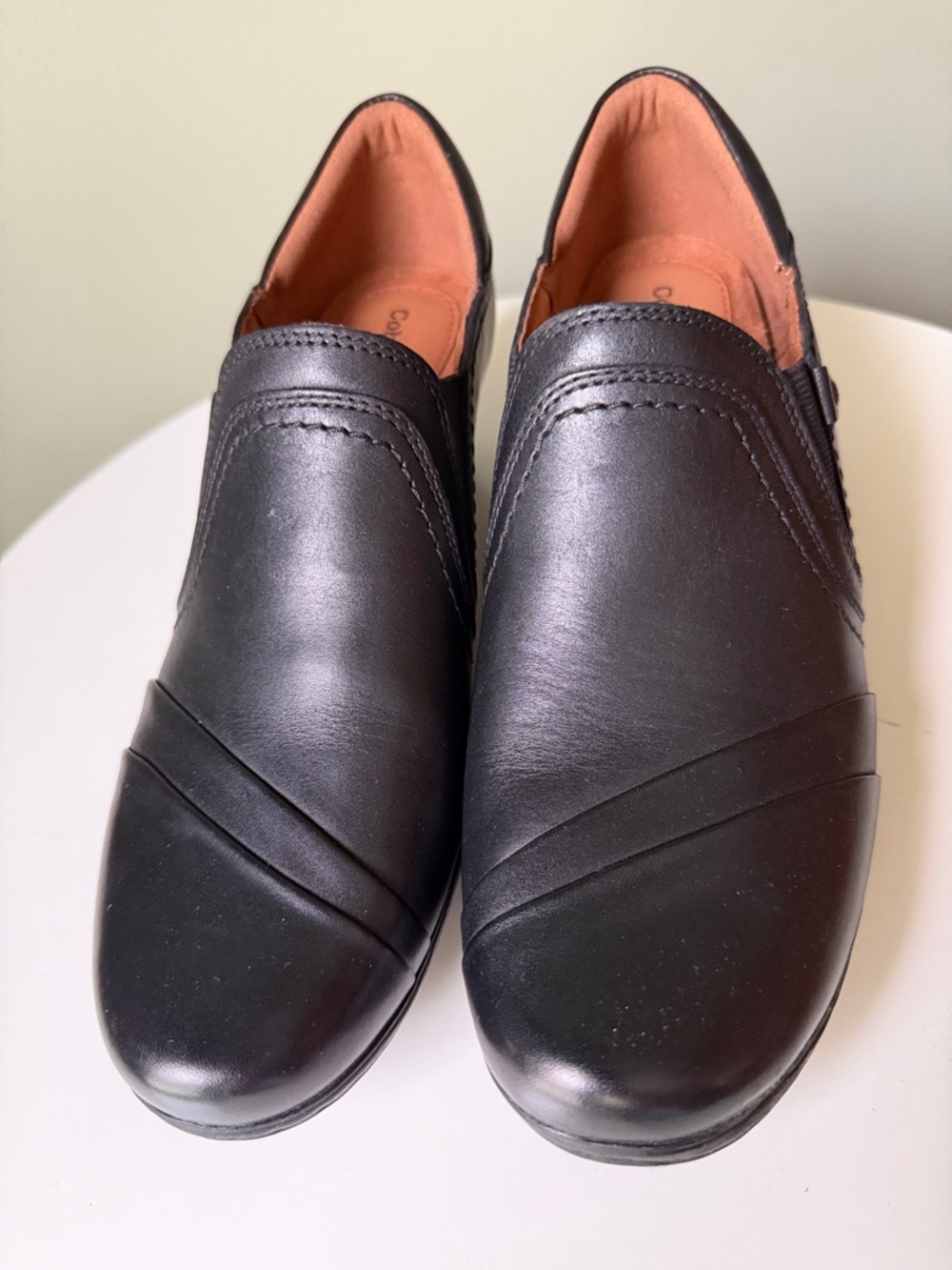 Cobb Hill Black Leather Slip-On Heels Comfort Loafers Size 9 CH1740 EUC - Picture 4 of 12